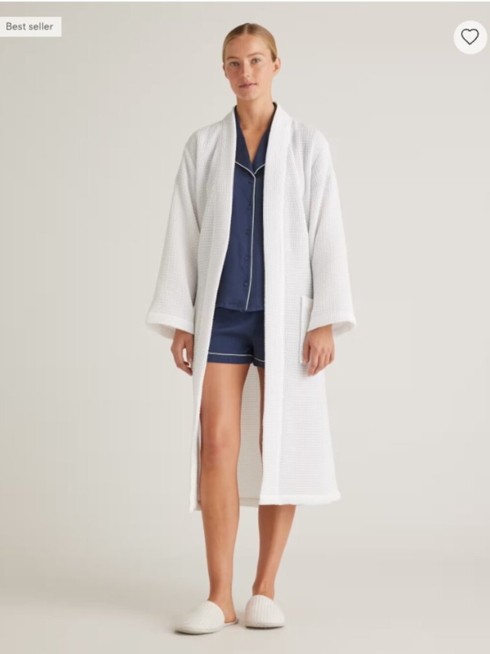 NWOT! Quince Organic Turkish Waffle Robe, Medium, White
